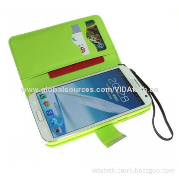 Strip Colors Leather Case with Credit Card Slots Lanyards and Holder for iPad Mini, Manufacture